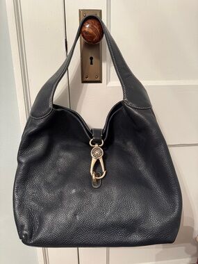 Vintage Dooney & Bourke Black Leather Hobo Bag